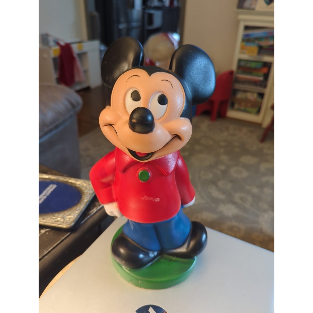 Vintage Mickey Mouse Coin Bank Collectible Piggy Bank Hard Plastic
